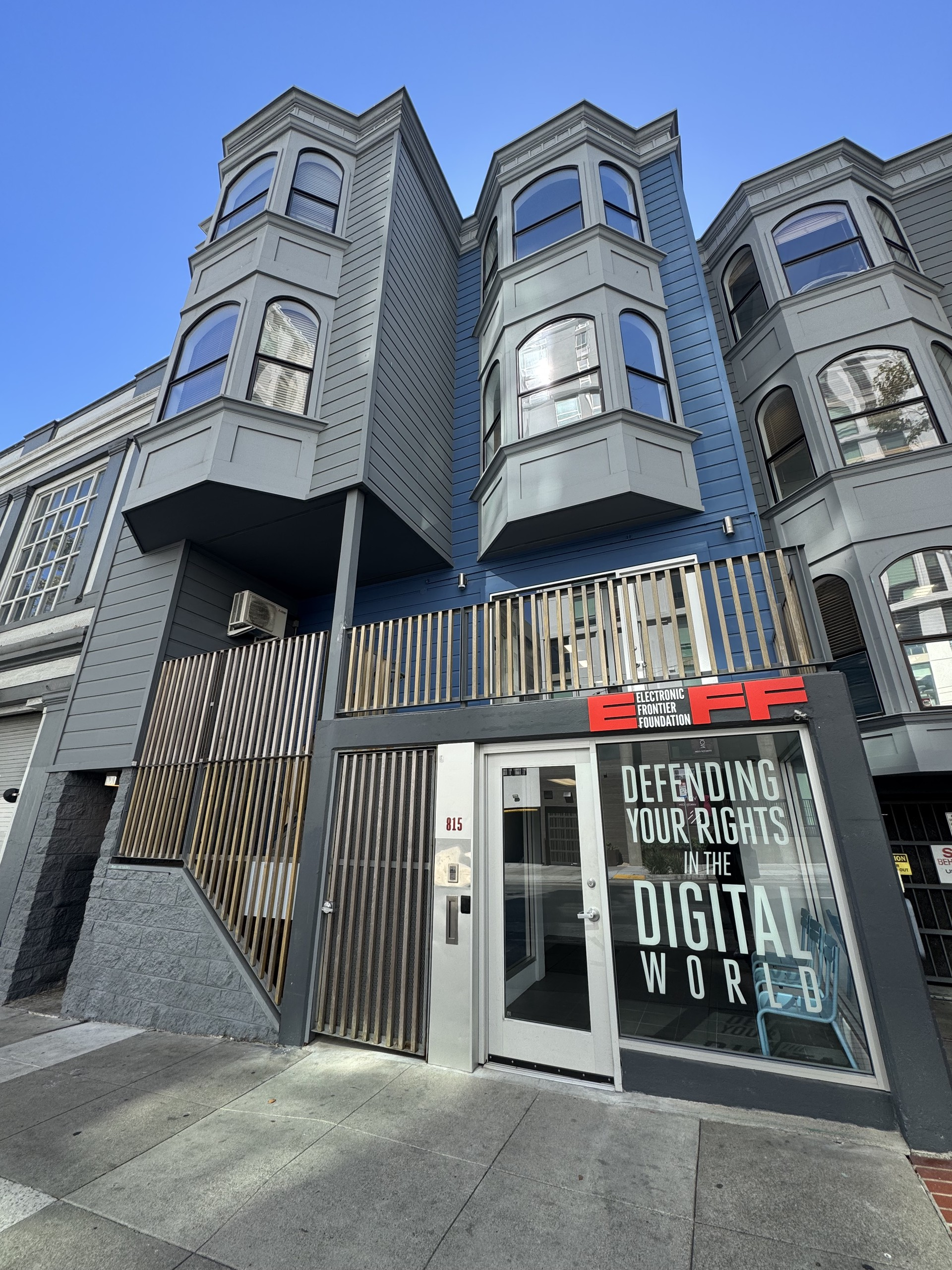 A picture of the EFF offices, in the style often used in this scam.